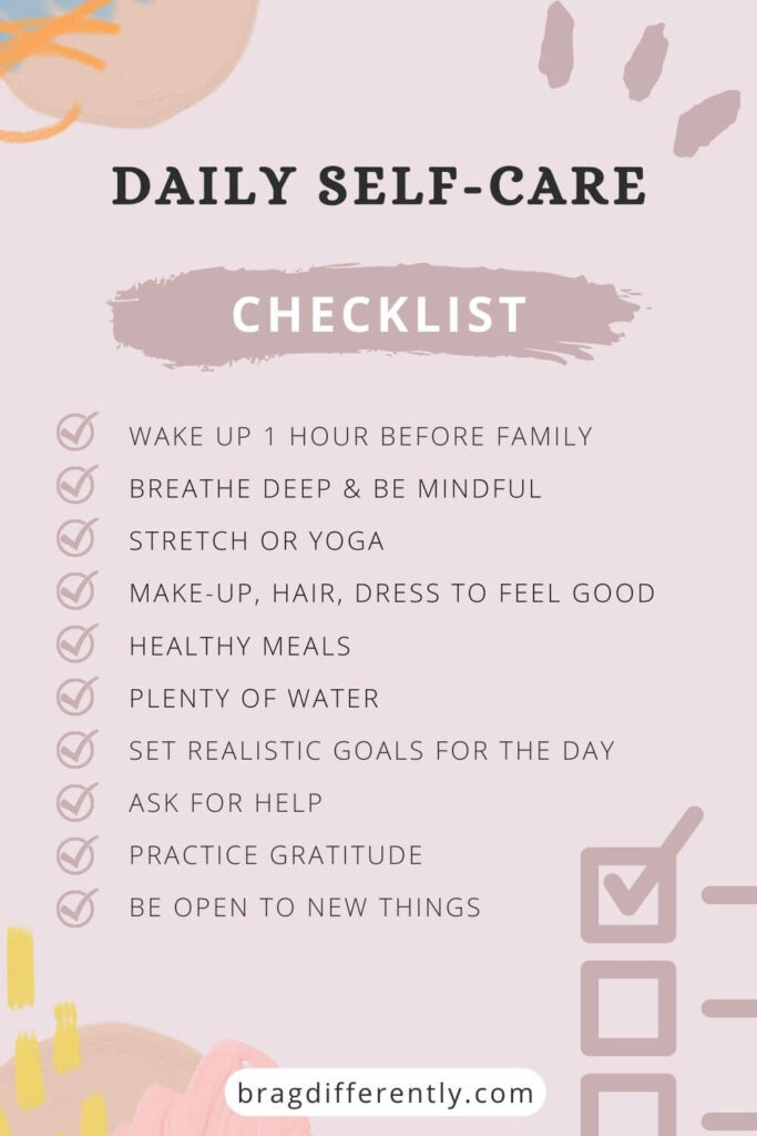 daily self care check list