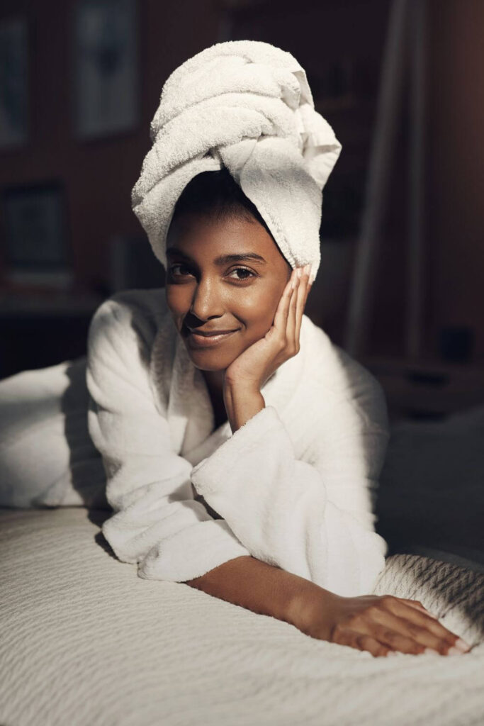 black woman at spa -black self care